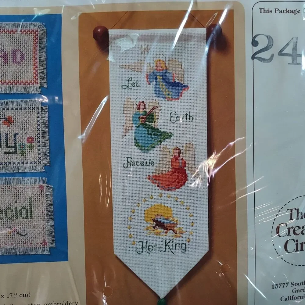 Creative Circle Needlework Cross Stitch Kit King Of Angels Hanging Banner #2423